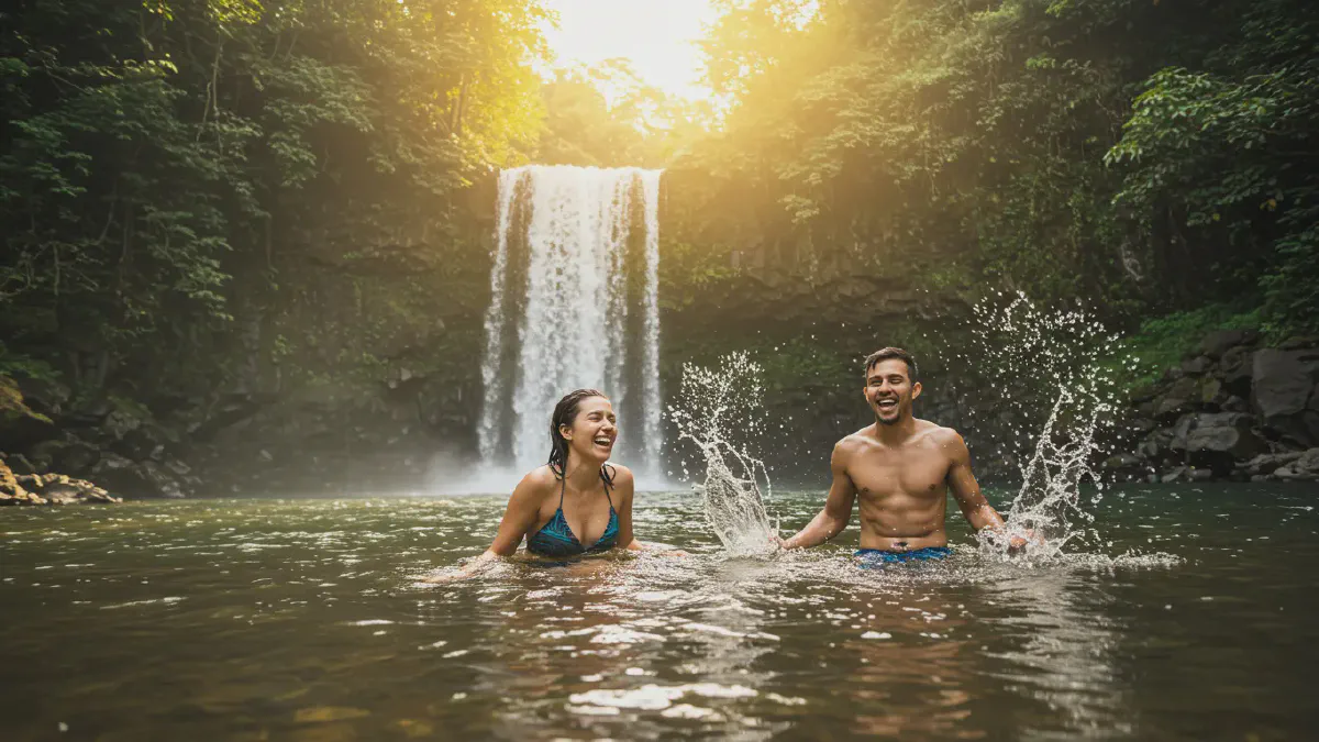 Beautiful waterfall scene in Portland Beautiful waterfall scene in Portland